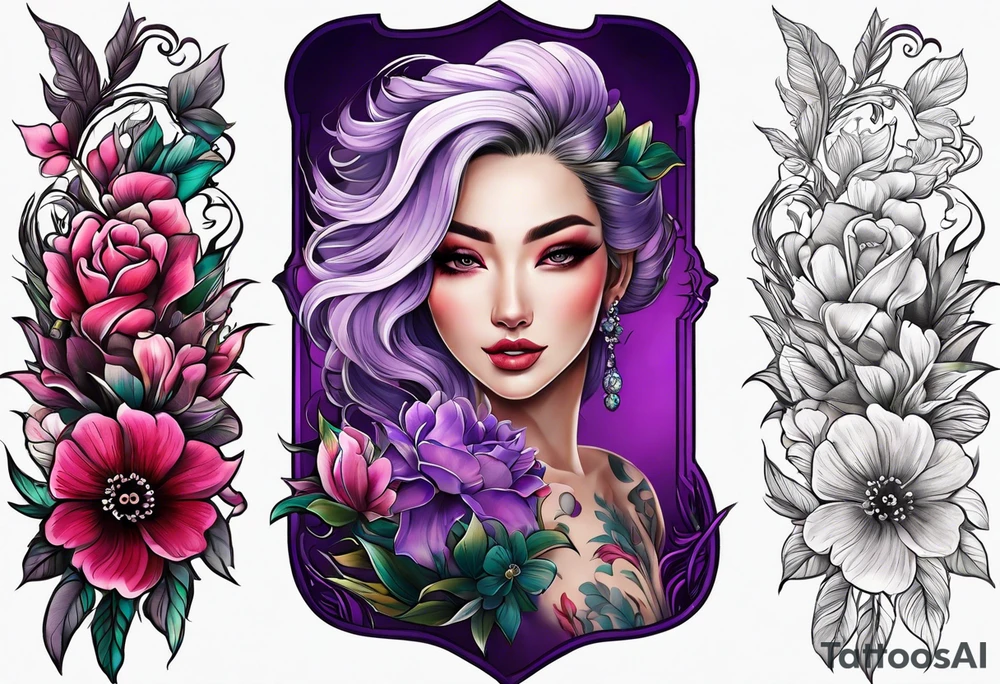 Forearm tattoo with purple flowers to always remember my grandma that passed away. tattoo idea