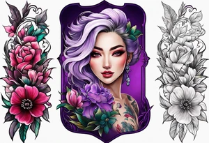 Forearm tattoo with purple flowers to always remember my grandma that passed away. tattoo idea