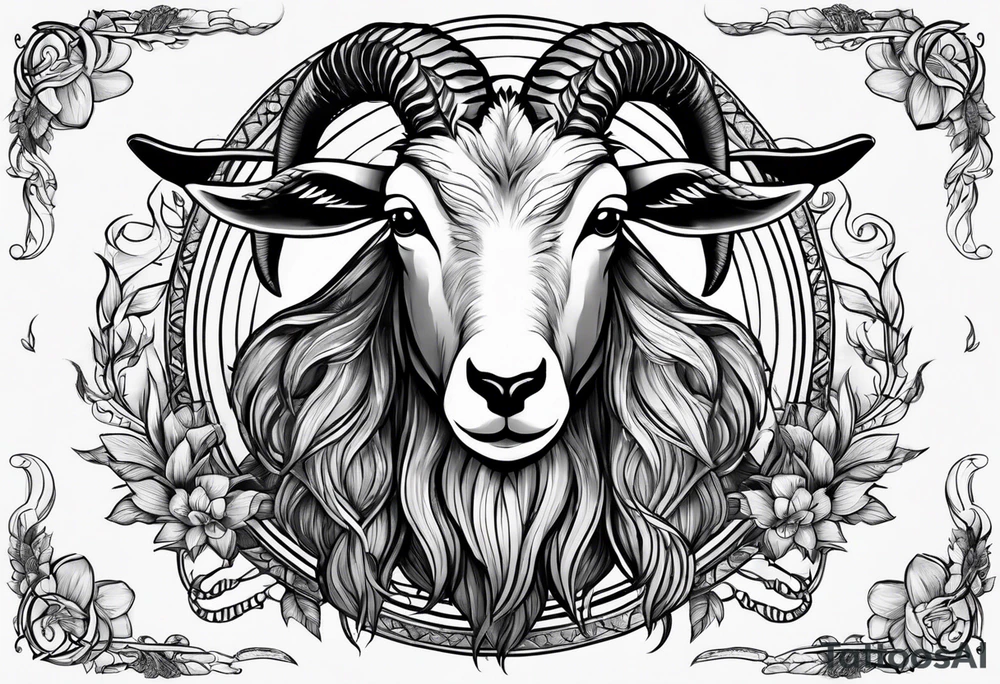 Goat combined with snake tattoo idea