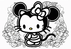 hello kitty with mickey mouse tattoo idea