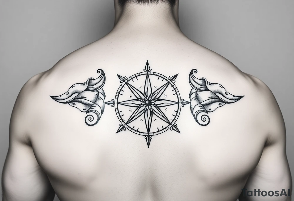 Bold compass tattoo idea