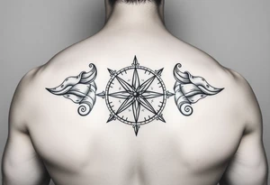 Bold compass tattoo idea