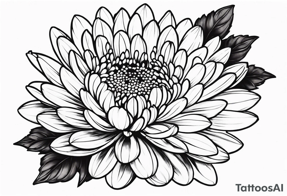 Chrysanthemum with complimentary flowers tattoo idea