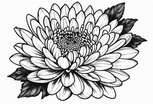 Chrysanthemum with complimentary flowers tattoo idea