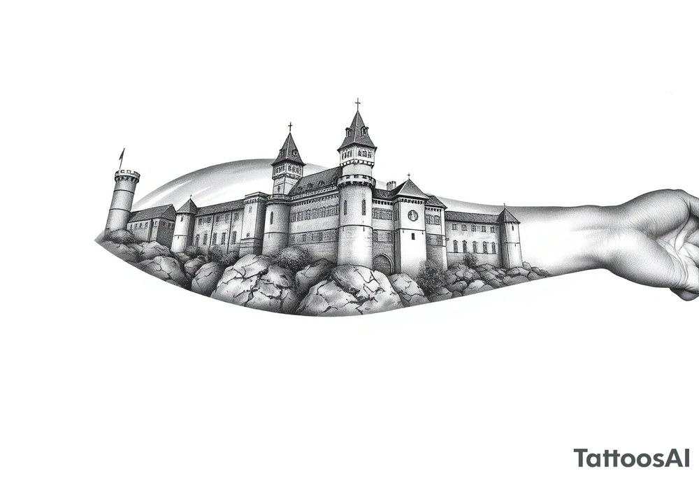 Germanic castle tattoo idea