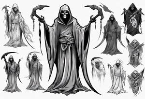 asian grim reaper cloak tattoo idea