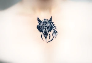 A  wolf snarling as a sheep  mystical creature tattoo idea