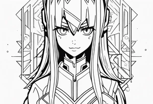 Zero two anime character tattoo idea