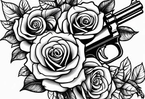 Roses and guns tattoo idea
