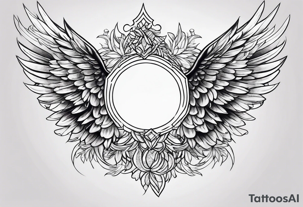 Diamond angel wings tattoo idea