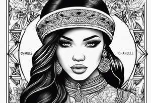 Bambie theam with the name chanelle in the middle tattoo idea