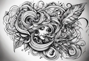 extreme twisted detangled tissue arm tattoo idea