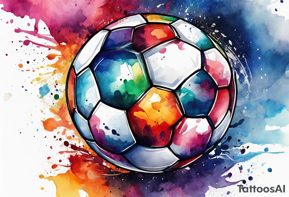 football cross with watercolor background tattoo idea