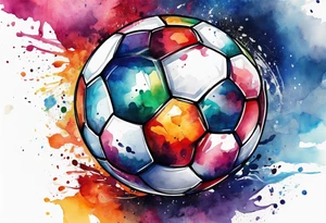 football cross with watercolor background tattoo idea