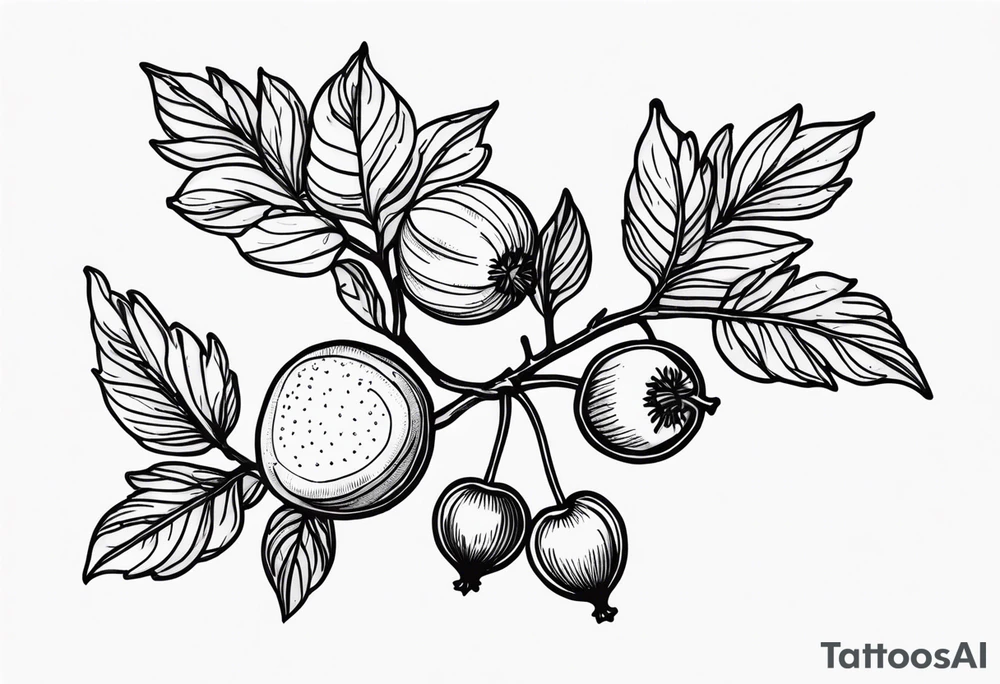 lilac and gooseberries next to each other tattoo idea