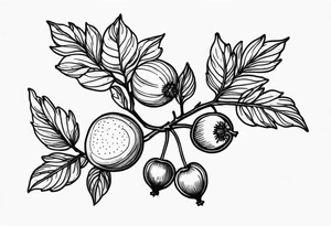 lilac and gooseberries next to each other tattoo idea