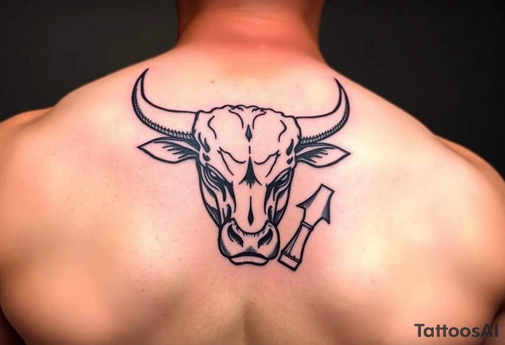 Wall Street bull with stock market tattoo idea