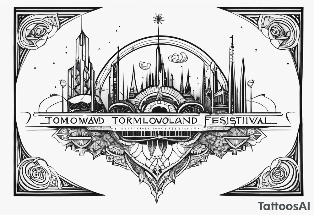 tomorrowland festival logo for 3 friends tattoo idea