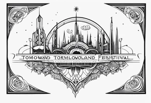 tomorrowland festival logo for 3 friends tattoo idea