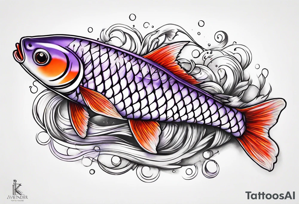 Lavender koi tattoo idea