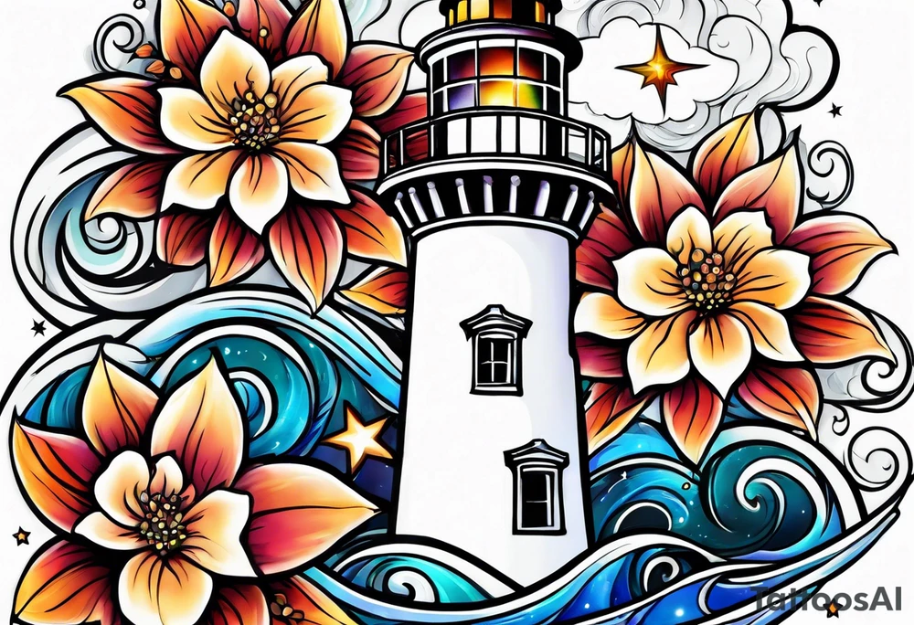 Flowers 
Galaxy
Ocean
Stars 
Lighthouse tattoo idea