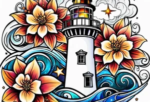 Flowers 
Galaxy
Ocean
Stars 
Lighthouse tattoo idea