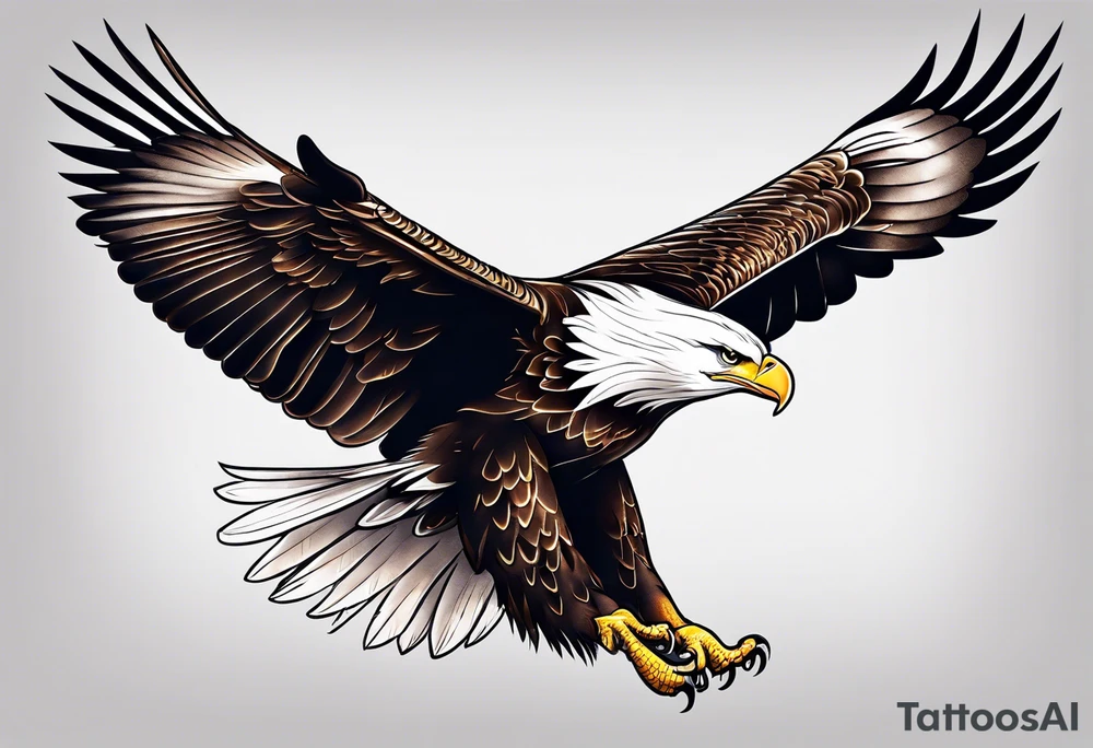 eagle gliding tattoo idea