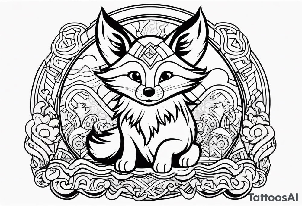 Viking fox tattoo idea