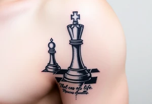 Chess vs life with Marcus Aurelius quote tattoo idea