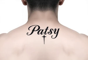 Name patsy under the ear tattoo idea