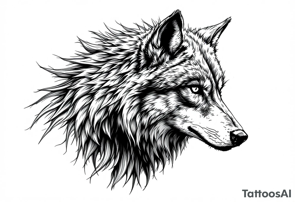 grey wolf tattoo idea