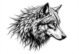 grey wolf tattoo idea