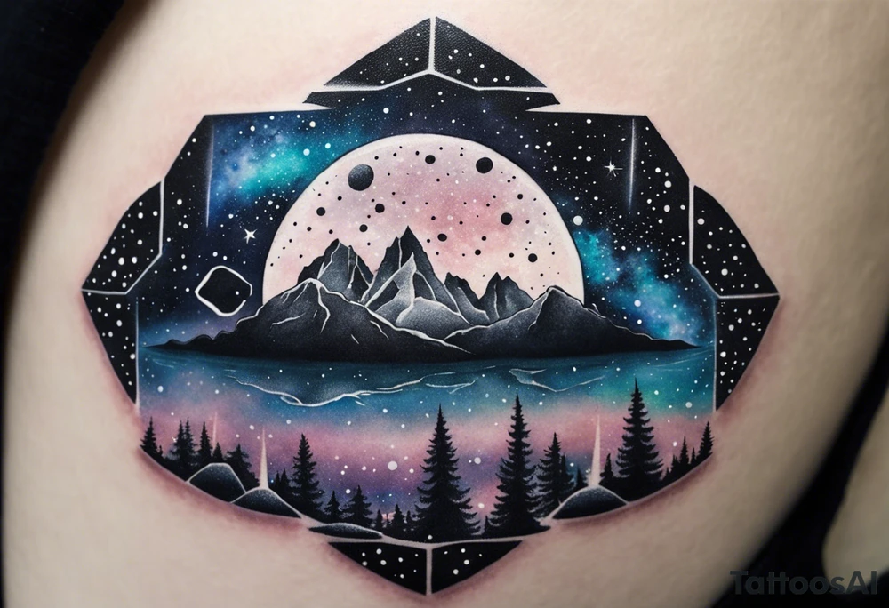 Crystal Galaxy geode cosmos tattoo idea