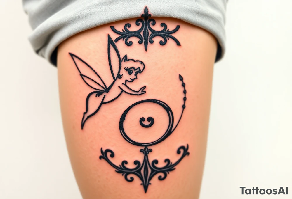 Walt Disney   tinker bell and winer tinker bell  in the form of a ying yang sign add Peter  Pan and   Wendy Darling tattoo idea