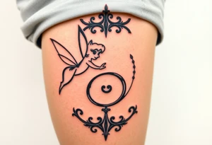 Walt Disney   tinker bell and winer tinker bell  in the form of a ying yang sign add Peter  Pan and   Wendy Darling tattoo idea