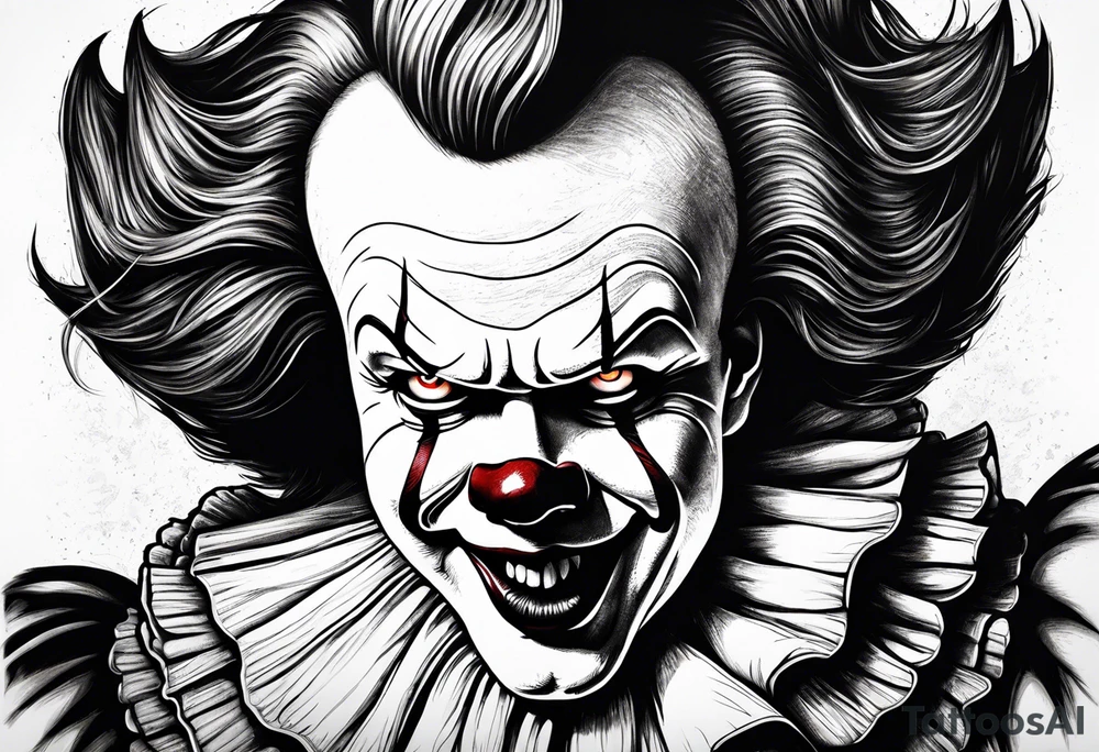 pennywise, scary, horror tattoo idea