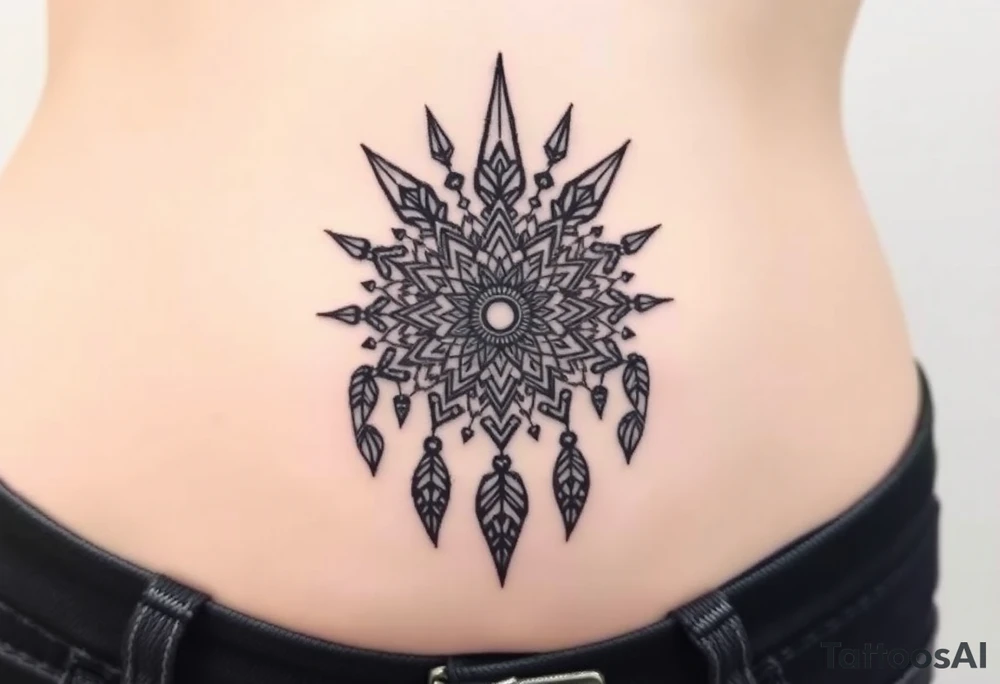 dreamcatcher sun tattoo idea
