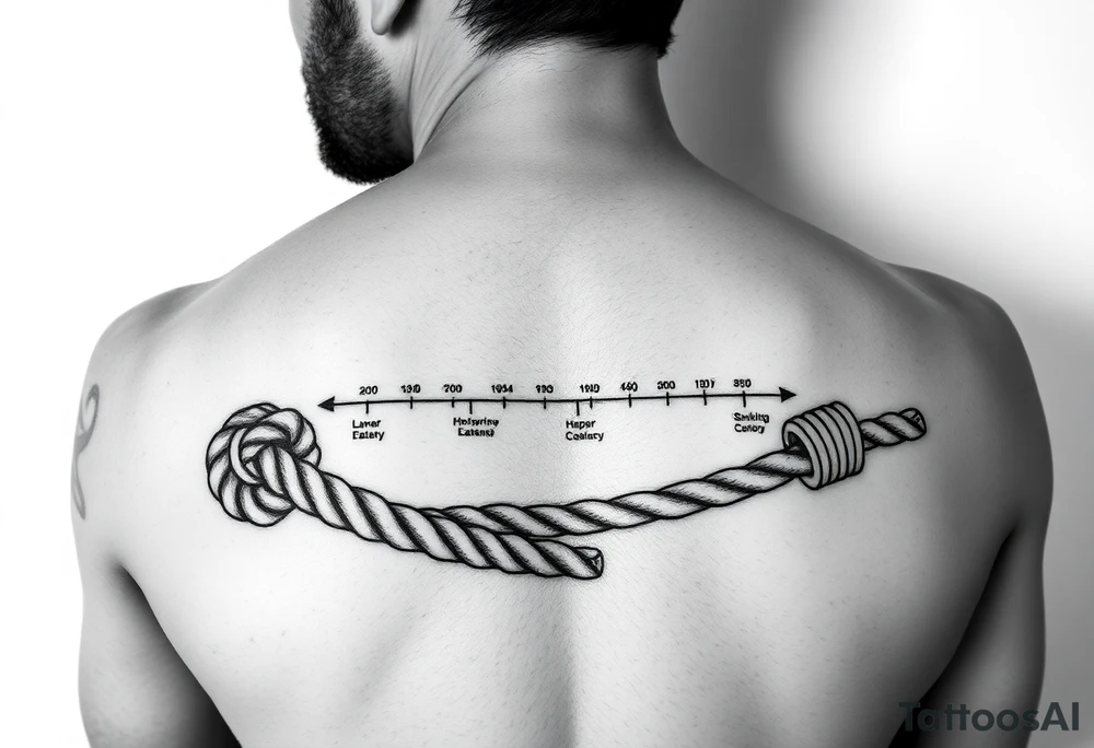 Rope timeline band life events after meeting my wife tattoo idea