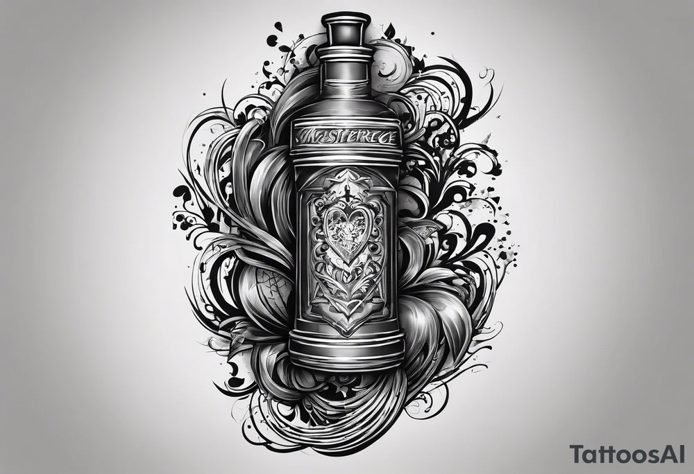 Ok so on my forearm I was wanting like a nitrous bottle with a line going into my veins and like lines weaving in and out of my veins all the way up to my chest and have a turbo heart on my left peck but on the I was also wanting brother hood embedded on the lines tattoo idea