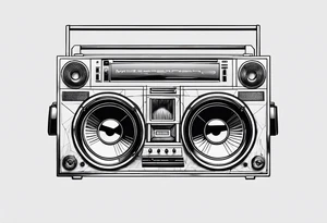 A boombox in fineline very minimalistic tattoo idea
