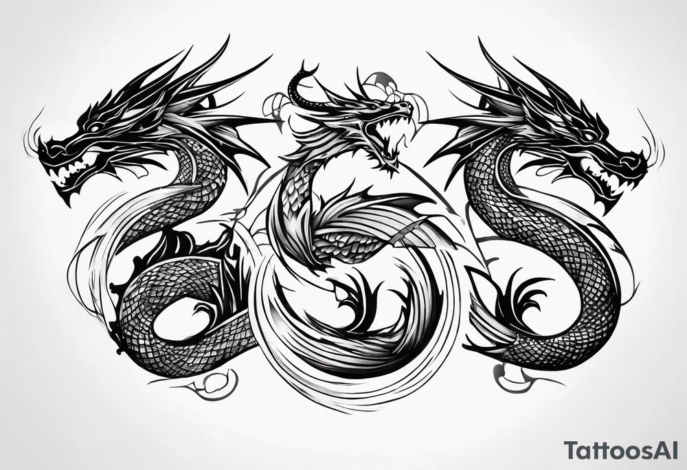 roaring dragons tattoo idea