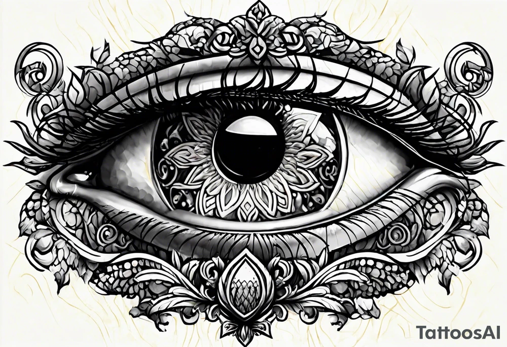 eye with doors
 in the middle tattoo idea