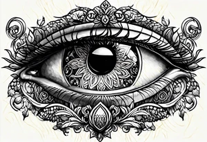 eye with doors
 in the middle tattoo idea
