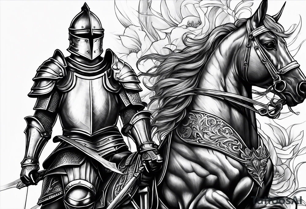 knight in heavy armor tattoo idea