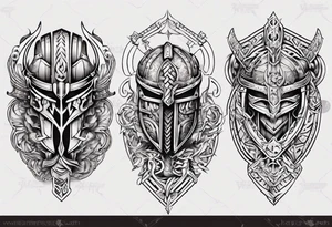 Viking armor mechanical symmetrical tattoo idea