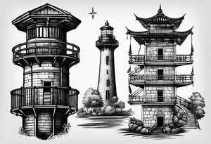 Prison observation tower tattoo idea