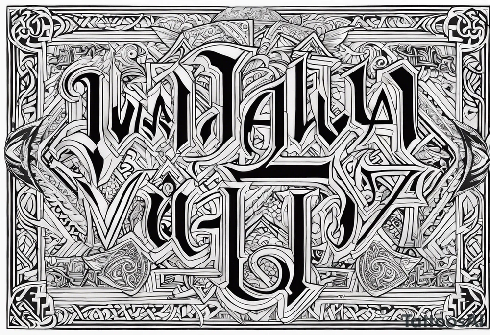 Valhalla viking gods tattoo idea