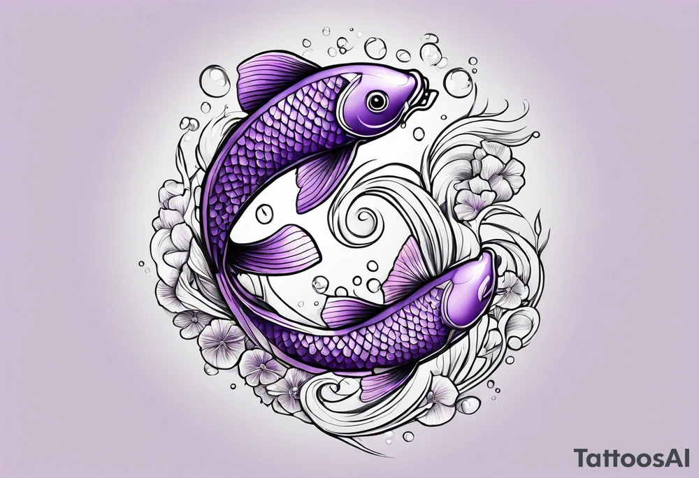 Lavender koi tattoo idea