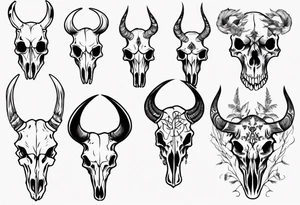 animal skulls tattoo idea