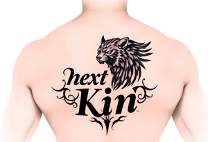 Create a shirt mockup have it say “next of kin” with a embossed look tattoo idea